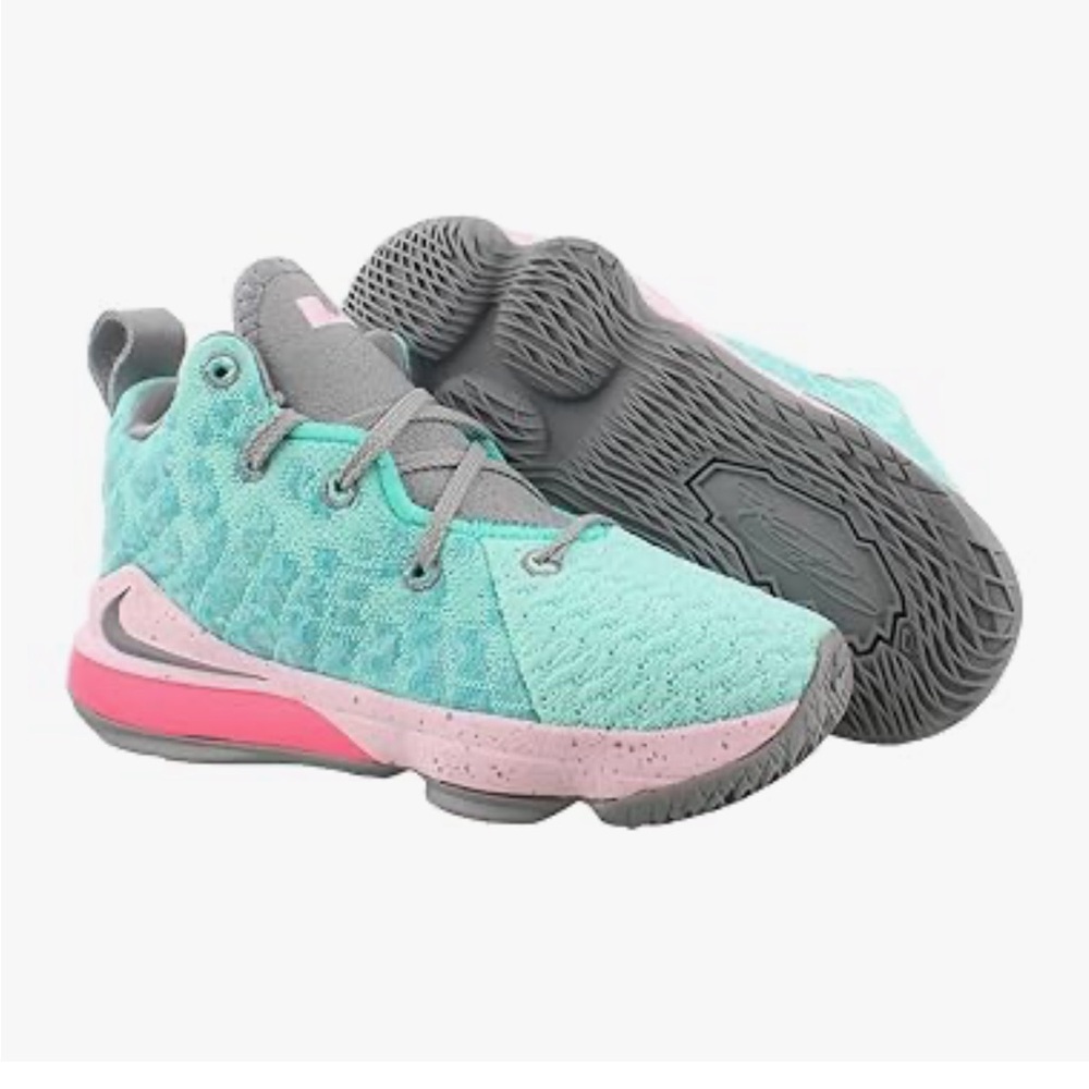Nike Kids Aqua And Gray Sneakers. Size 3y. ( Eu 35 ) New
